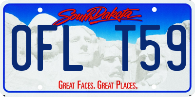 SD license plate 0FLT59