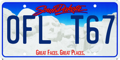 SD license plate 0FLT67