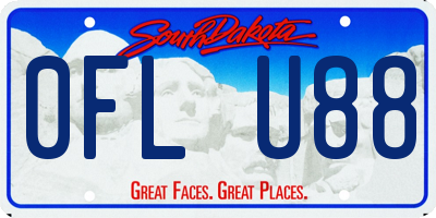 SD license plate 0FLU88