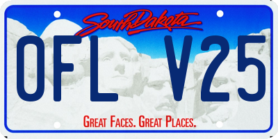 SD license plate 0FLV25