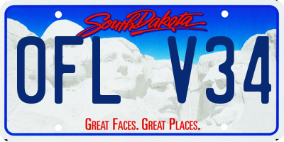 SD license plate 0FLV34
