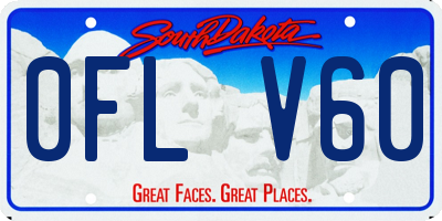 SD license plate 0FLV60