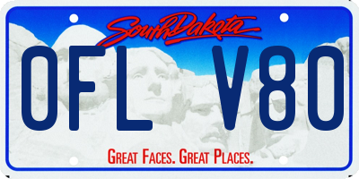 SD license plate 0FLV80