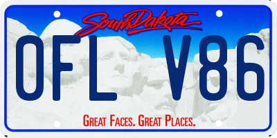 SD license plate 0FLV86
