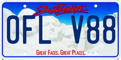 SD license plate 0FLV88