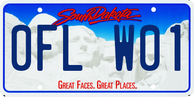 SD license plate 0FLW01