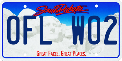 SD license plate 0FLW02