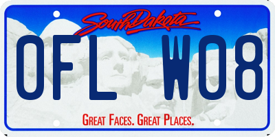 SD license plate 0FLW08