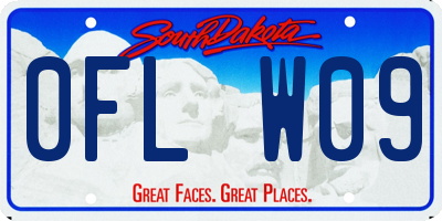 SD license plate 0FLW09
