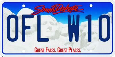 SD license plate 0FLW10