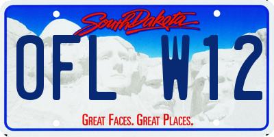 SD license plate 0FLW12