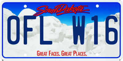 SD license plate 0FLW16