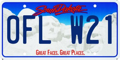 SD license plate 0FLW21