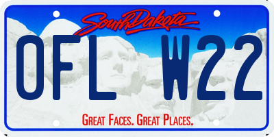 SD license plate 0FLW22