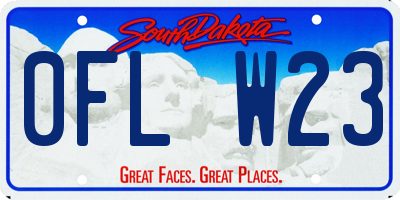 SD license plate 0FLW23