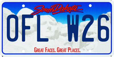 SD license plate 0FLW26