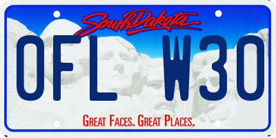 SD license plate 0FLW30