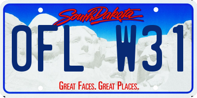 SD license plate 0FLW31