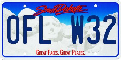 SD license plate 0FLW32