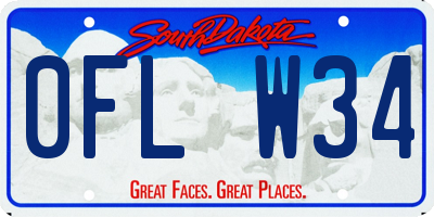 SD license plate 0FLW34