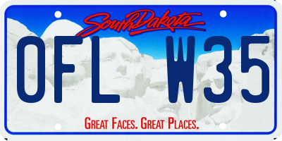 SD license plate 0FLW35