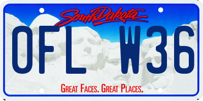 SD license plate 0FLW36
