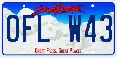 SD license plate 0FLW43