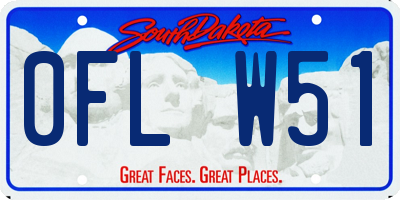 SD license plate 0FLW51