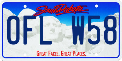 SD license plate 0FLW58