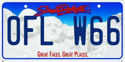 SD license plate 0FLW66