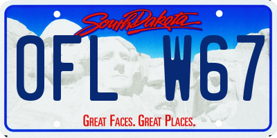 SD license plate 0FLW67