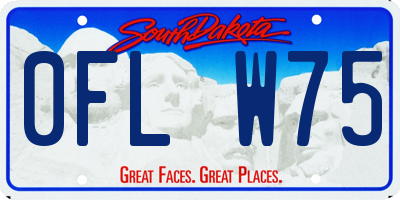 SD license plate 0FLW75