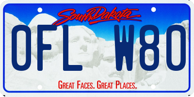 SD license plate 0FLW80