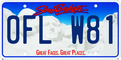 SD license plate 0FLW81