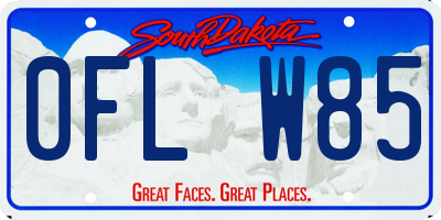 SD license plate 0FLW85