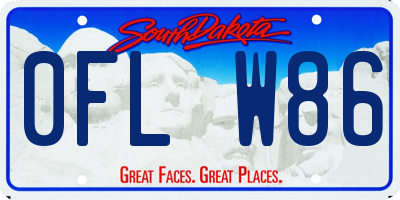 SD license plate 0FLW86