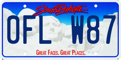 SD license plate 0FLW87
