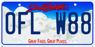 SD license plate 0FLW88