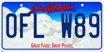 SD license plate 0FLW89