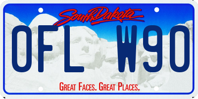 SD license plate 0FLW90