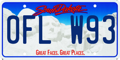 SD license plate 0FLW93