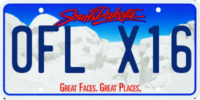 SD license plate 0FLX16