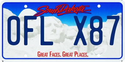 SD license plate 0FLX87