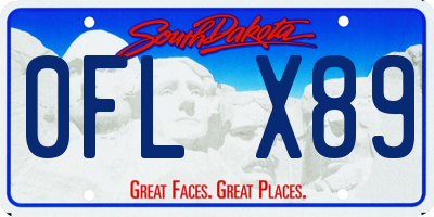 SD license plate 0FLX89