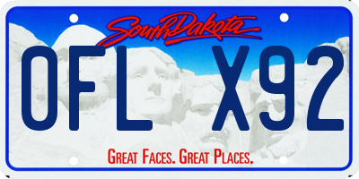 SD license plate 0FLX92