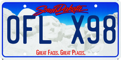 SD license plate 0FLX98
