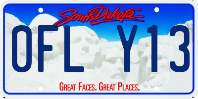 SD license plate 0FLY13