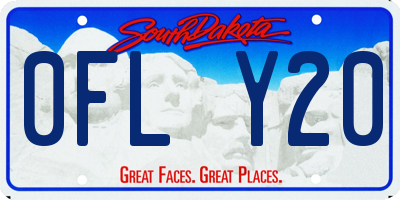 SD license plate 0FLY20