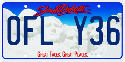 SD license plate 0FLY36