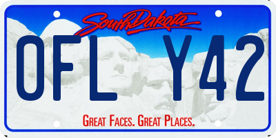SD license plate 0FLY42